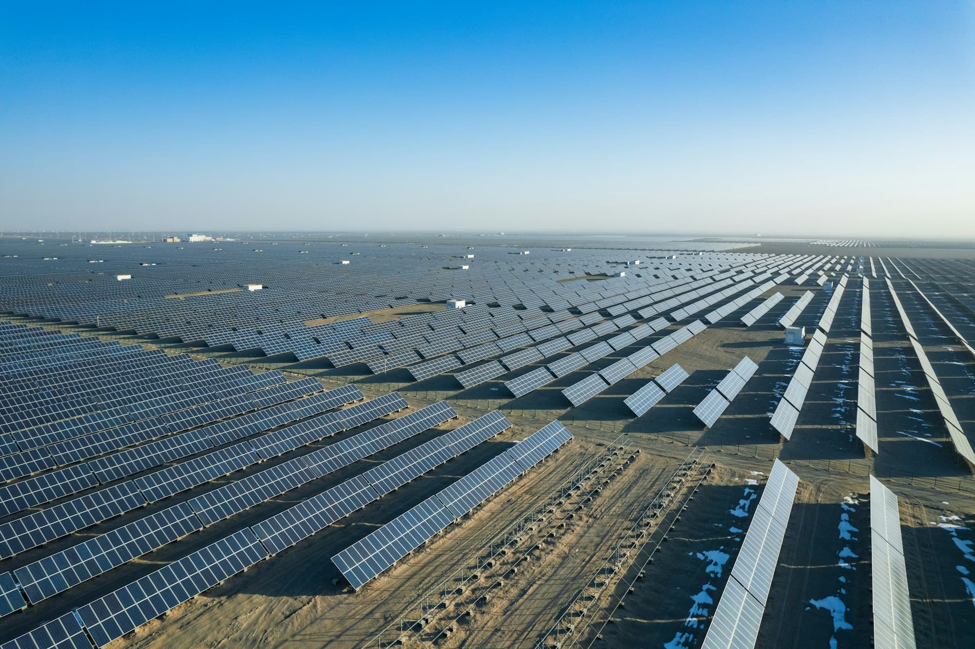 Large-scale solar panel installation